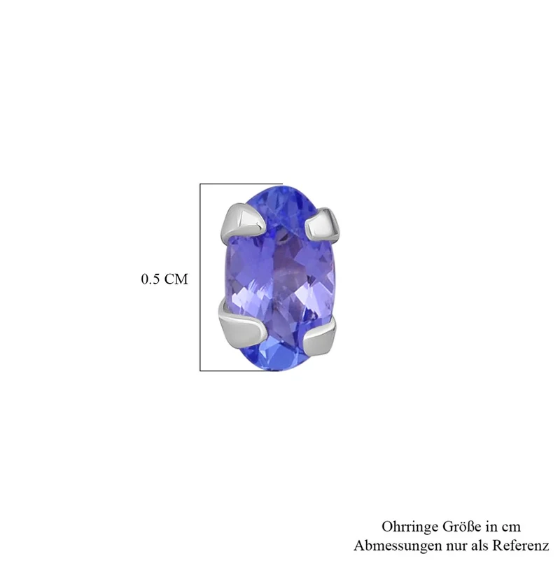 Tansanit Ohrringe 925 Silber vergoldet (5-10 Werktage Lieferzeit) ca. 0.44 ct