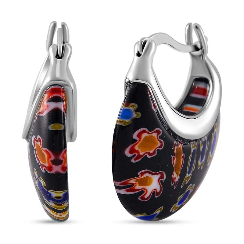 Murano-Stil Glas Ohrringe Reiner Edelstahl Standard