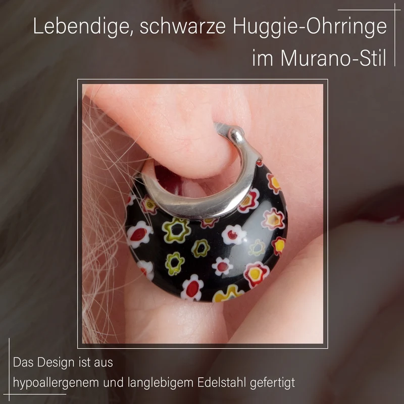 Murano-Stil Glas Ohrringe Reiner Edelstahl Standard