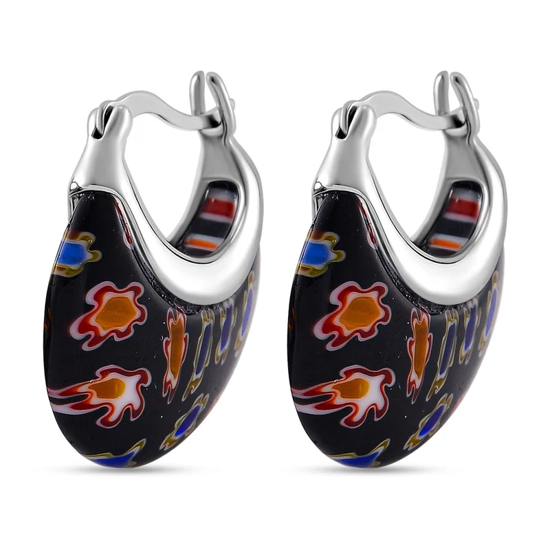 Murano-Stil Glas Ohrringe Reiner Edelstahl Standard