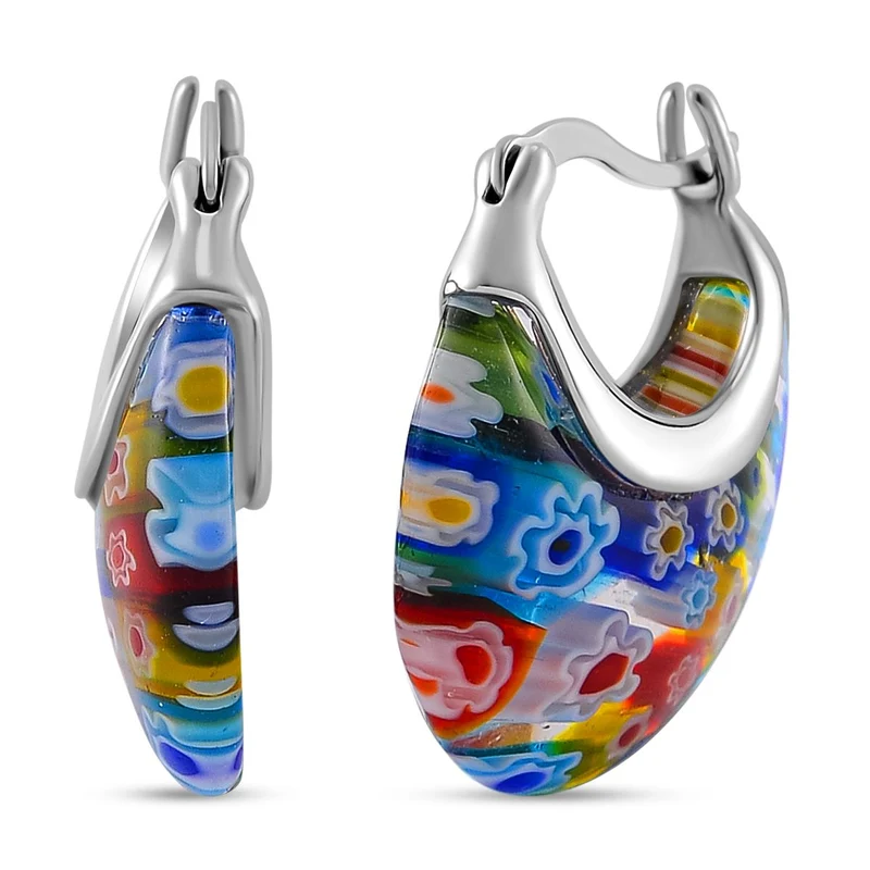 Murano-Stil Glas Ohrringe Reiner Edelstahl Standard
