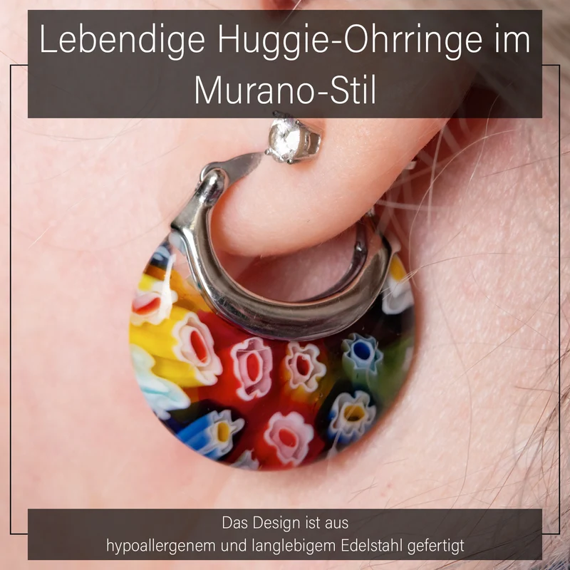 Murano-Stil Glas Ohrringe Reiner Edelstahl Standard