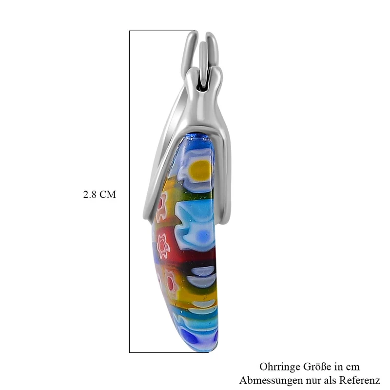 Murano-Stil Glas Ohrringe Reiner Edelstahl Standard