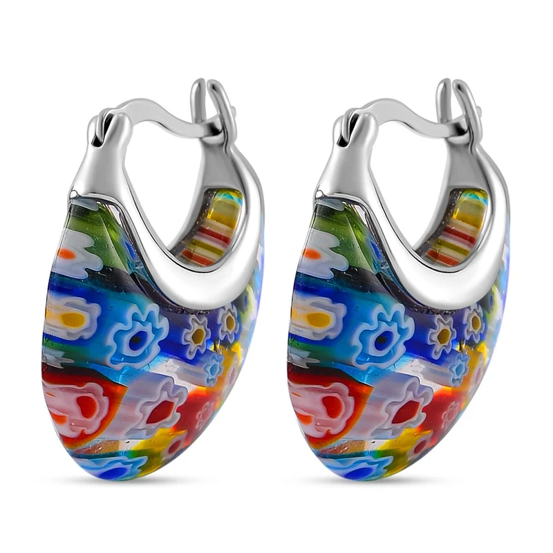 Murano-Stil Glas Ohrringe Reiner Edelstahl Standard