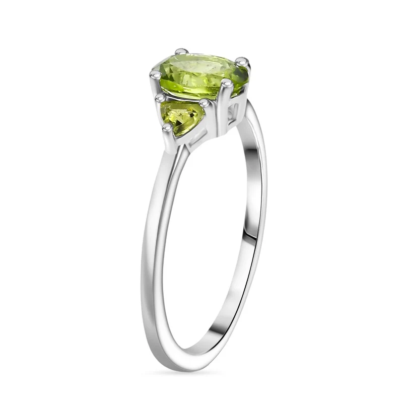 2er Set - Natürlicher Peridot Ring und Anhänger, Größe (17.00), 925 Silber ca. 2.24 ct