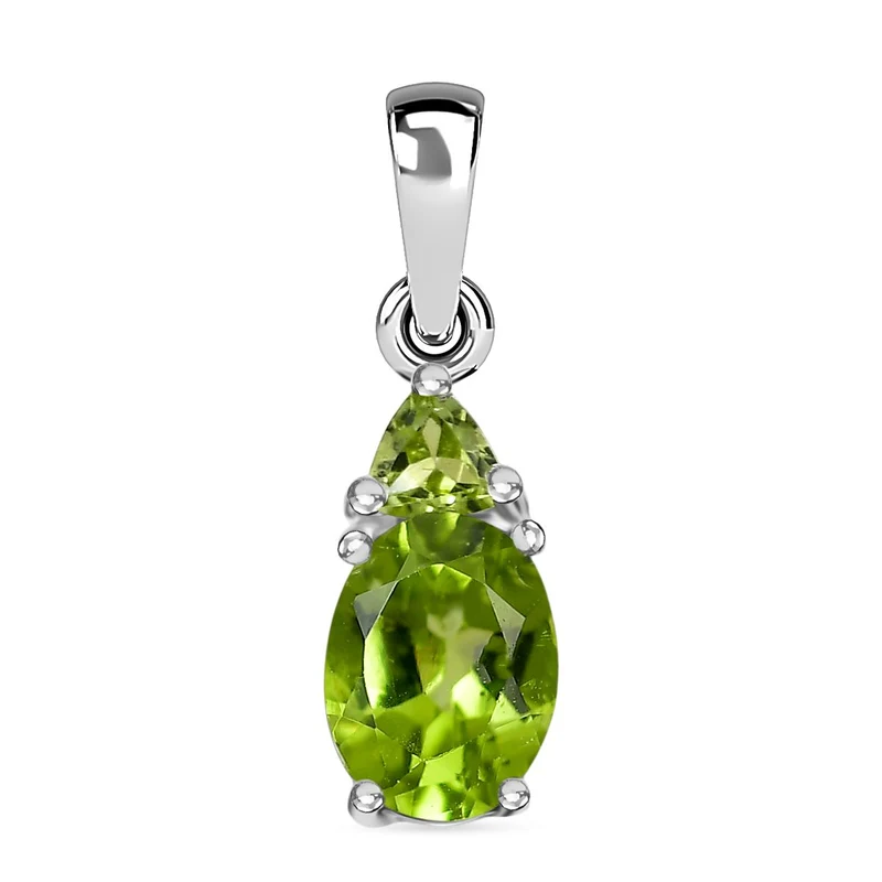 2er Set - Natürlicher Peridot Ring und Anhänger, Größe (17.00), 925 Silber ca. 2.24 ct