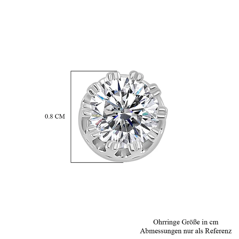 Moissanit Ohrringe 925 Silber rhodiniert ca. 2.00 ct