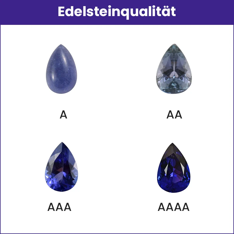 Tansanit und weiße Zirkon Ohrringe, 925 Silber platiniert, ca. 0.58 ct