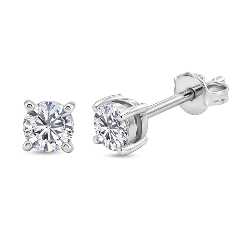 LUXURIANT 0,50 ct. SI-GH Labor Diamant Ohrringe, 925 Silber rhodiniert