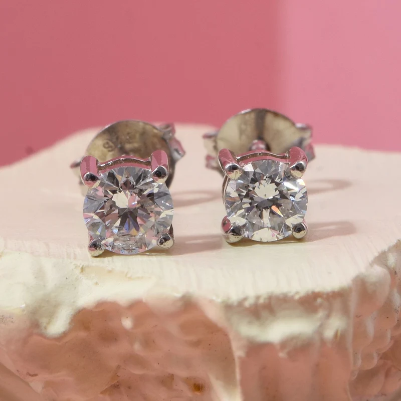 LUXURIANT 0,50 ct. SI-GH Labor Diamant Ohrringe, 925 Silber rhodiniert