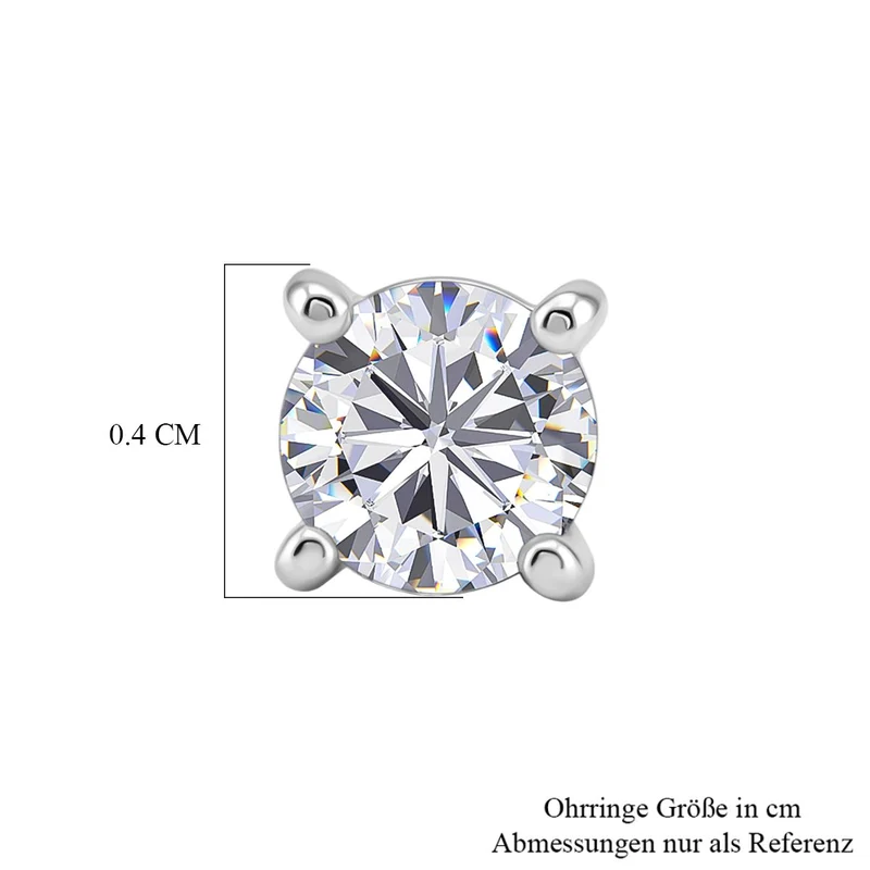 LUXURIANT 0,50 ct. SI-GH Labor Diamant Ohrringe, 925 Silber rhodiniert