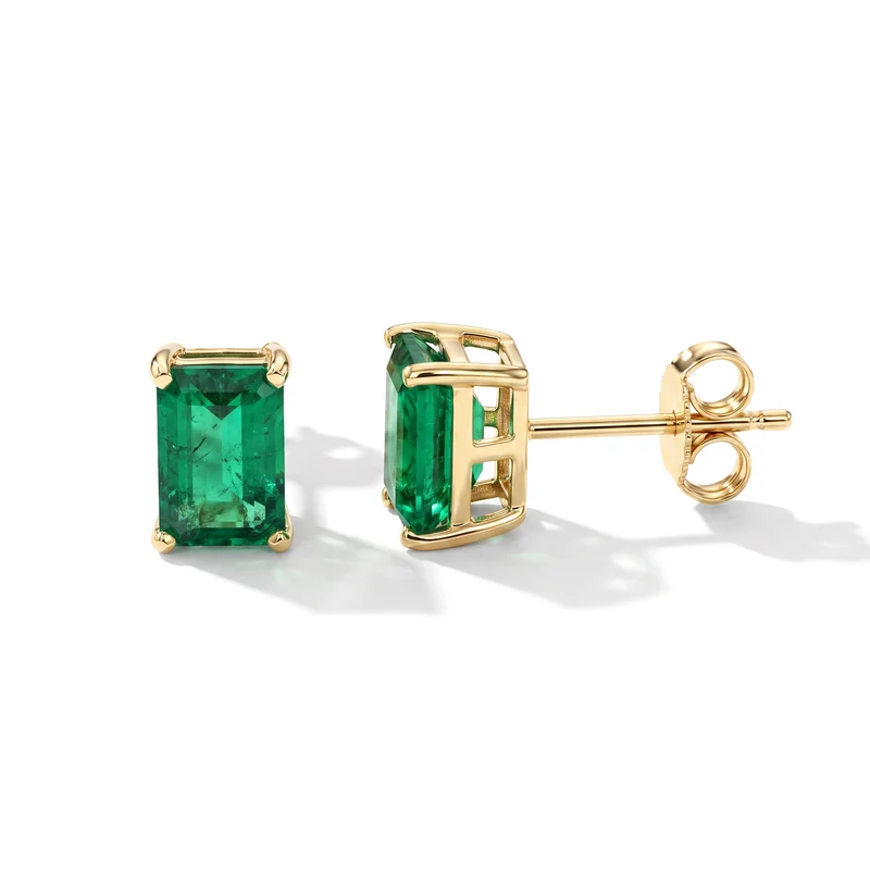 AAA Kagem sambische Smaragd Ohrringe in 375 Gold - 1,20 ct.