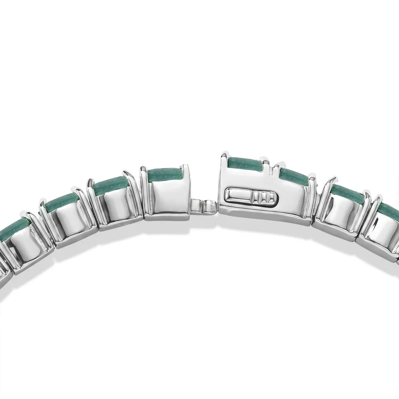 D'Joy AAA Smaragd Armreif ca. 19 cm 925 Silber Rhodiniert ca. 9,3. 9.32 ct