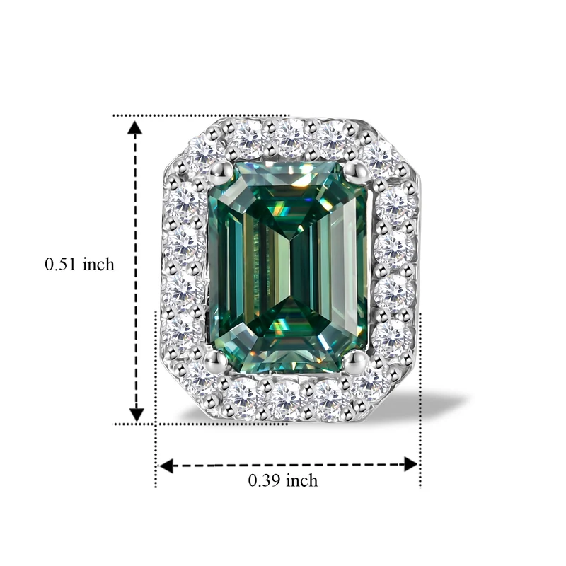 D'Joy AA Grüner Moissanit, Moissanit Ohrringe 925 Silber Rhodiniert (10-15 Werktage Lieferzeit) ca. 3,55 ct.