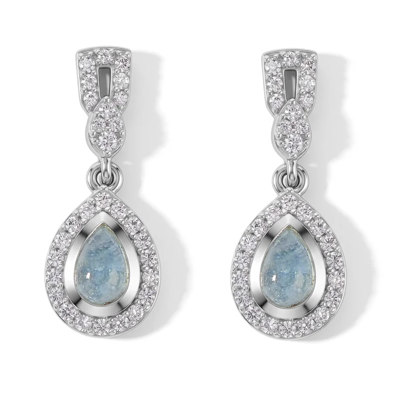 EverTrue milchige Aquamarin Ohrringe, Bronze mit Platin E-Beschichtung - 1,66 ct.