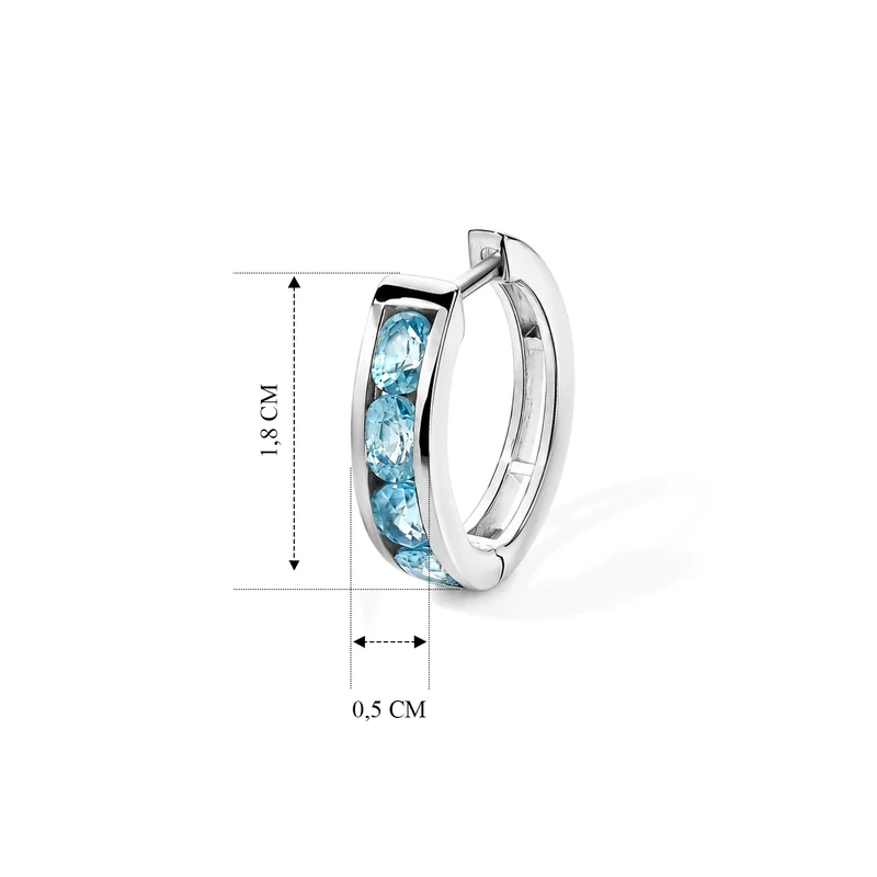 EverTrue AA blaue Zirkon Ohrringe, 950 Kupfer mit Gelbgold E-Beschichtung - 2,30 ct.