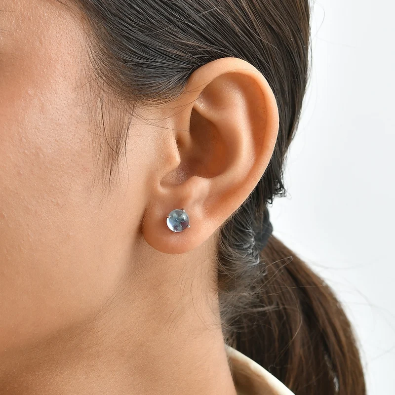 D'Joy milchige Aquamarin Ohrringe, 925 Silber rhodiniert - 3 ct.
