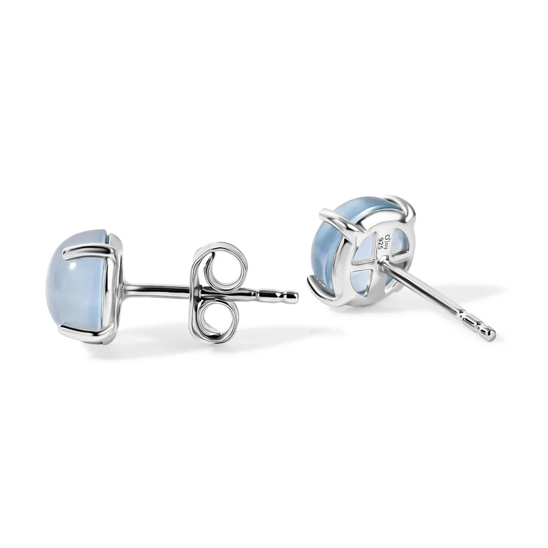 D'Joy milchige Aquamarin Ohrringe, 925 Silber rhodiniert - 3 ct.