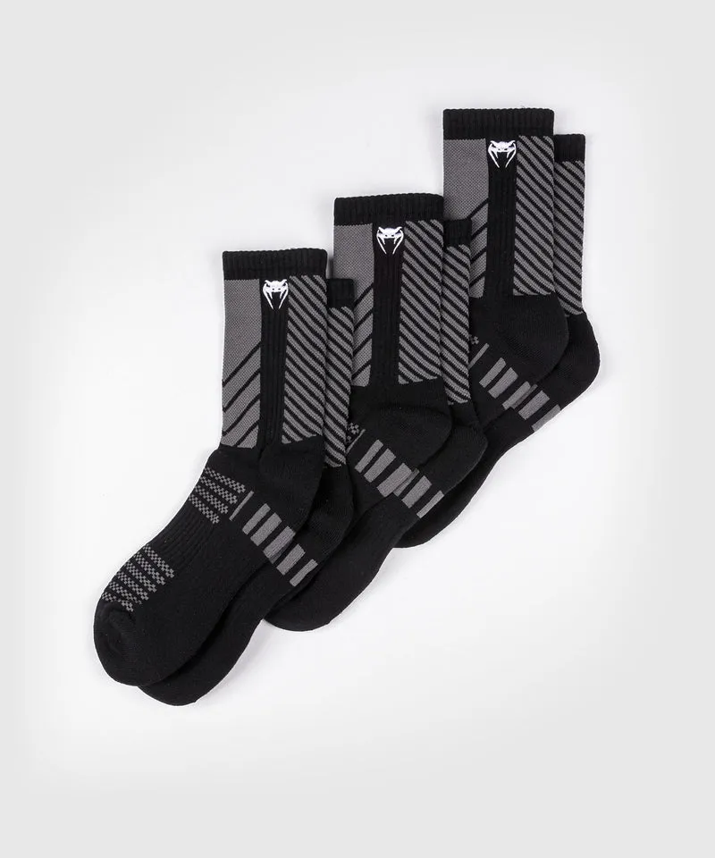 Pack de 3 Paires de Chaussettes Mi-longues Venum Vector - Noir/Gris