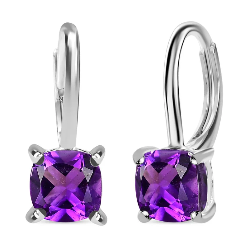 Afrikanische Amethyst Ohrringe, 925 Silber - 1,83 ct.