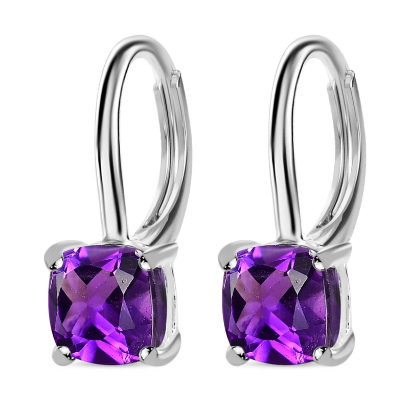 Afrikanische Amethyst Ohrringe, 925 Silber - 1,83 ct.