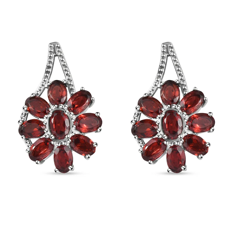 Roter Granat Schmuckset Edelstahl ca. 31.82 ct