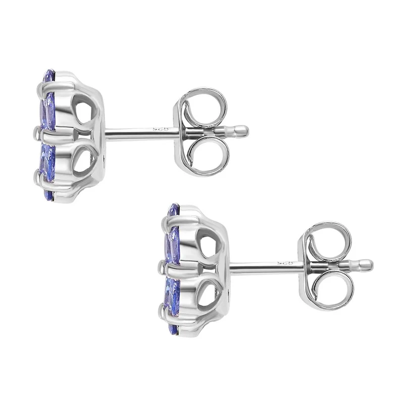Mehrfarbige-Turmalin Ohrringe, 925 Silber platiniert, ca. 1.91 ct