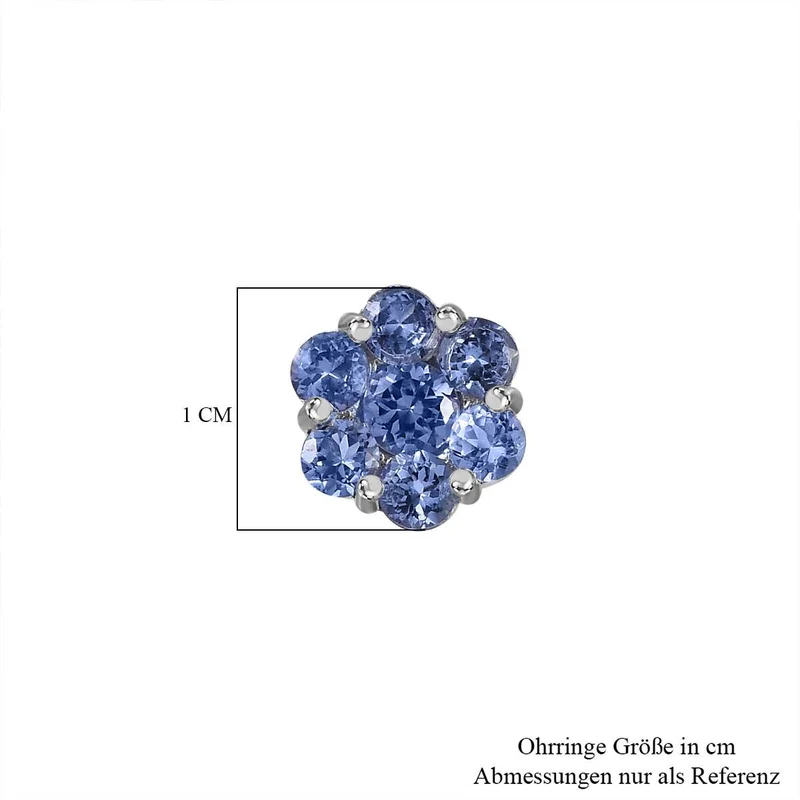 Mehrfarbige-Turmalin Ohrringe, 925 Silber platiniert, ca. 1.91 ct