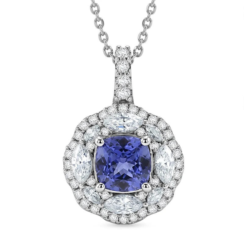 D'Joy AA Tansanit, Moissanit Schmuckset (10-15 Werktage Lieferzeit) ca. 50 cm 925 Silber Rhodiniert ca. 2,99 ct.