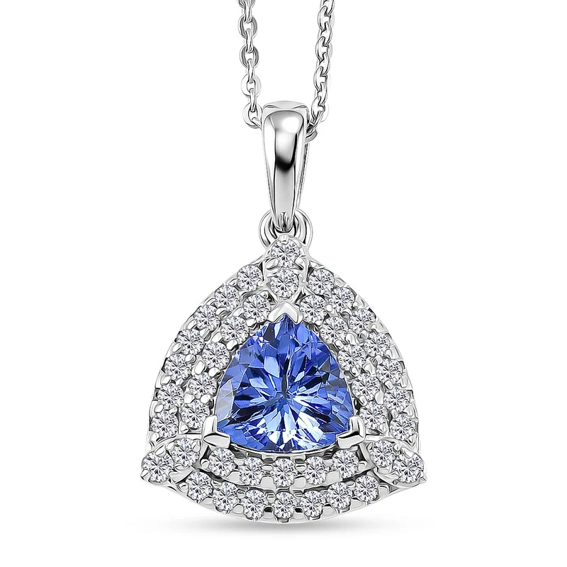 D'Joy AA Tansanit, Moissanit Schmuckset (10-15 Werktage Lieferzeit) ca. 50 cm 925 Silber Rhodiniert ca. 1,57 ct.