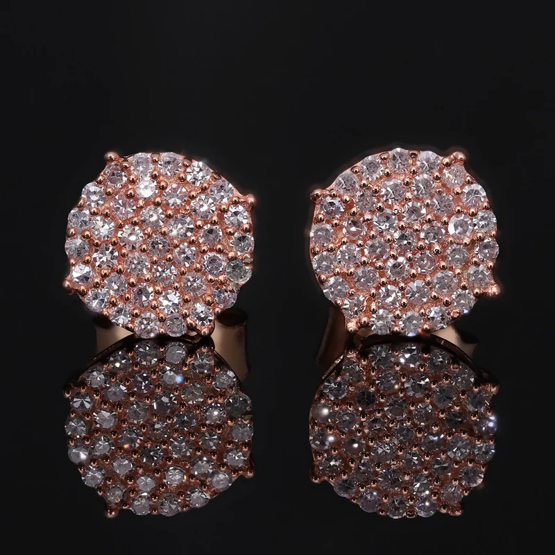 Natürliche, rosa Diamant-Ohrstecker, I1-I2, 375 roségold ca. 0,25 ct