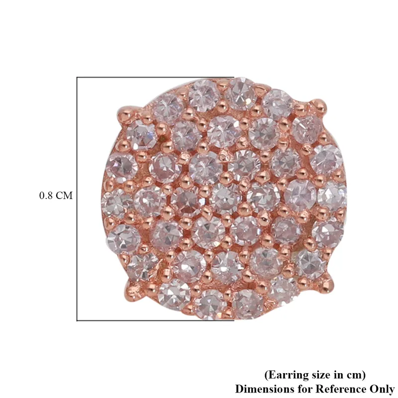 Natürliche, rosa Diamant-Ohrstecker, I1-I2, 375 roségold ca. 0,25 ct