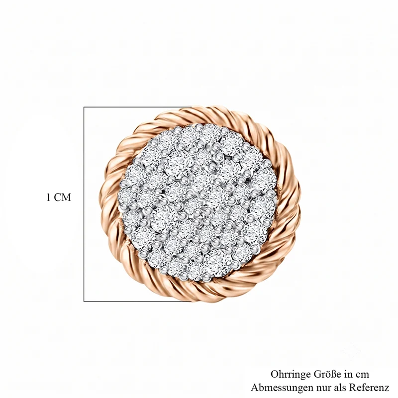 LUXURIANT (8-13 Werktage Lieferzeit) 0,50 ct. SI-GH Labor Diamant Ohrringe, 925 Silber rhodiniert