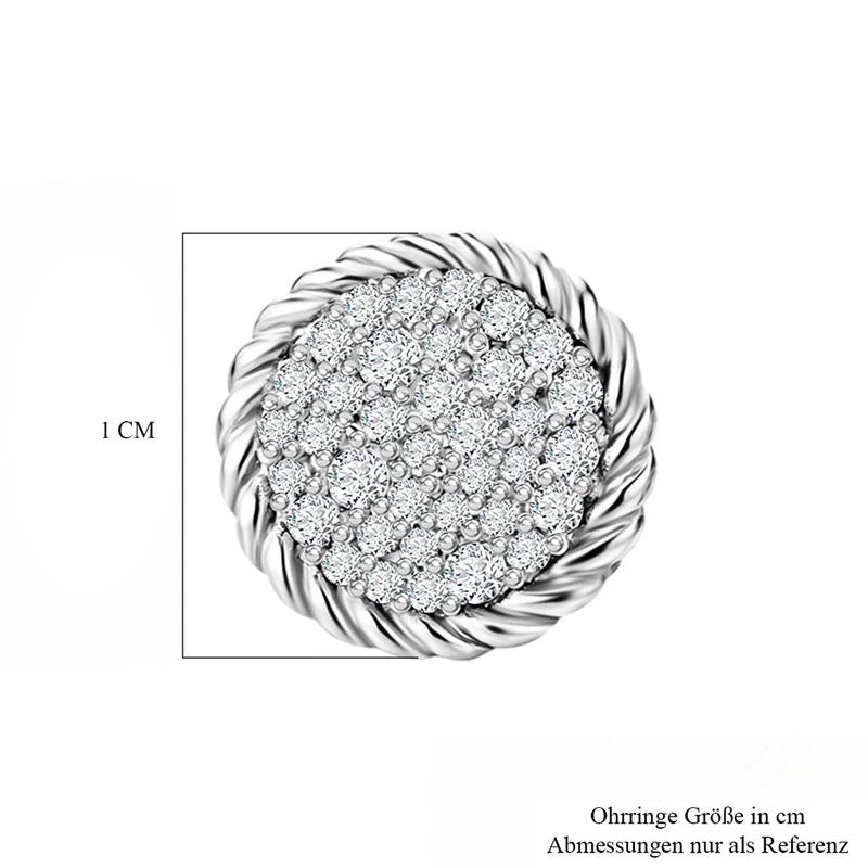 LUXURIANT (8-13 Werktage Lieferzeit) 0,50 ct. SI-GH Labor Diamant Ohrringe, 925 Silber rhodiniert