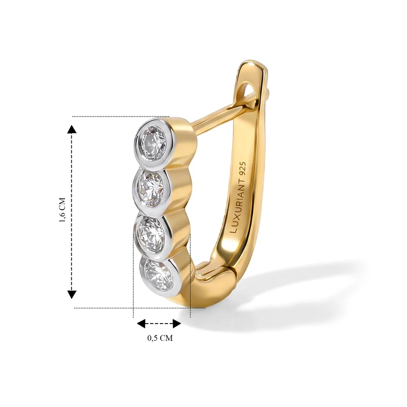 LUXURIANT (8-13 Werktage Lieferzeit) 0,50 ct. SI-GH Labor Diamant Ohrringe, 925 Silber 750 Gelbgold Vermeil