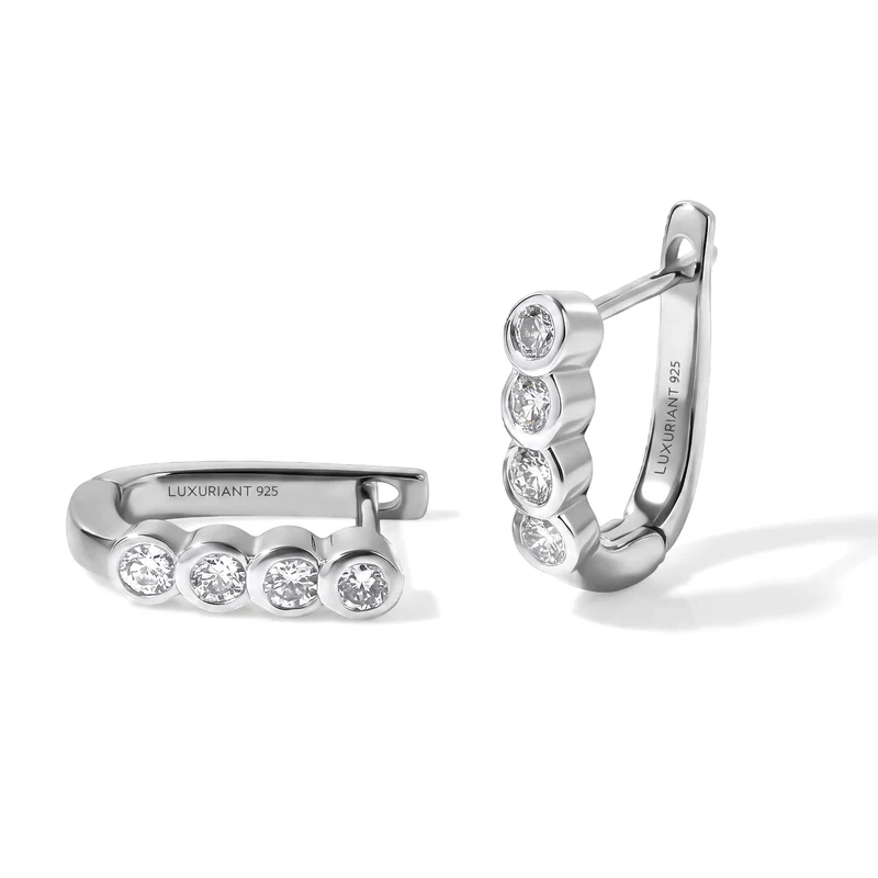 LUXURIANT (8-13 Werktage Lieferzeit) 0,50 ct. SI-GH Labor Diamant Ohrringe, 925 Silber 750 Gelbgold Vermeil