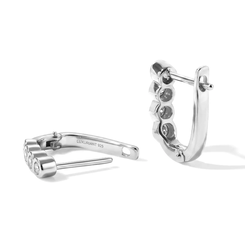LUXURIANT (8-13 Werktage Lieferzeit) 0,50 ct. SI-GH Labor Diamant Ohrringe, 925 Silber 750 Gelbgold Vermeil