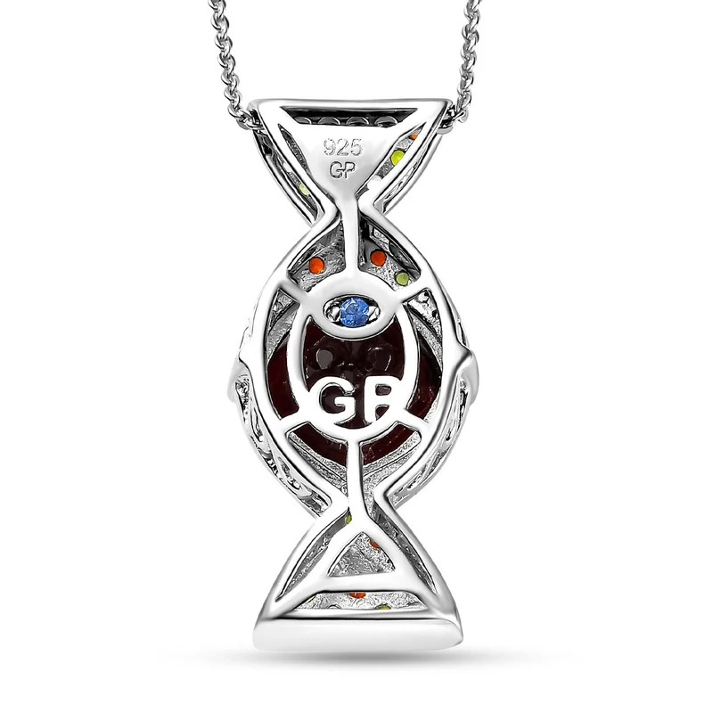 GP Kollektion - Mosambik Granat-Anhänger mit Kette, 925 Silber platiniert ca. 5.63 ct