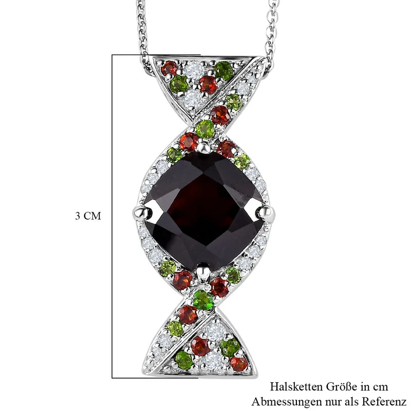 GP Kollektion - Mosambik Granat-Anhänger mit Kette, 925 Silber platiniert ca. 5.63 ct