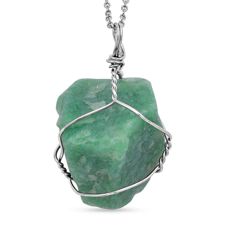 Citrin, grüne Aventurin und weiße Quarz Halskette, Messing und 316L Edelstahl ca. 231.00 ct