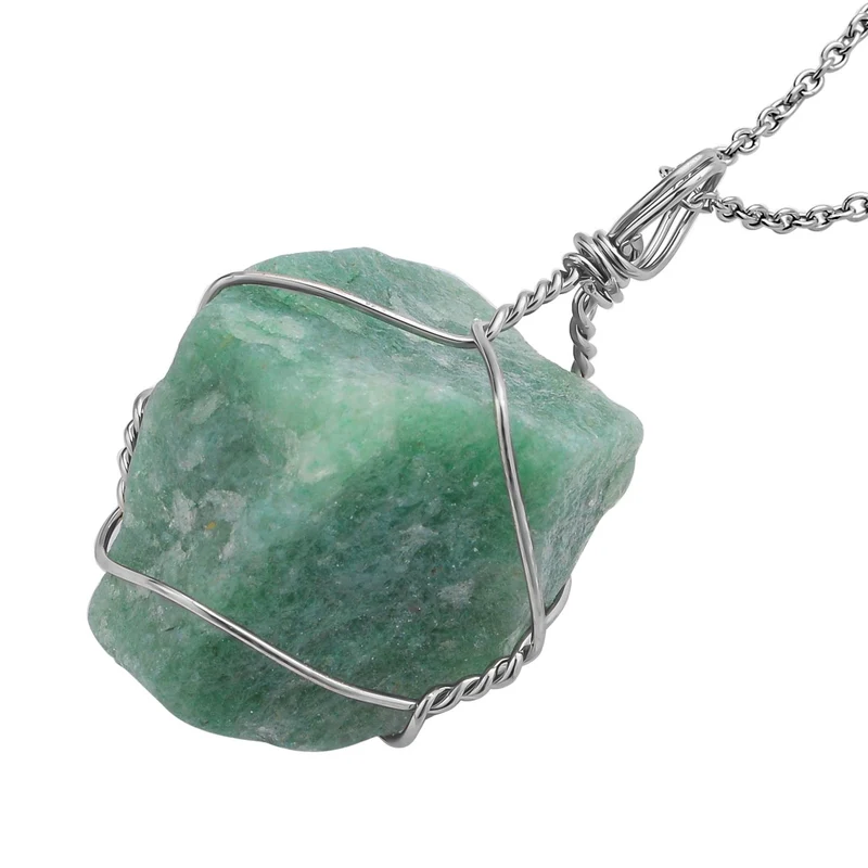 Citrin, grüne Aventurin und weiße Quarz Halskette, Messing und 316L Edelstahl ca. 231.00 ct