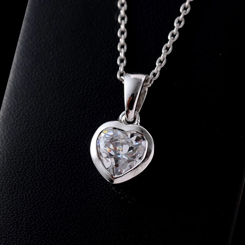 Feinster Zirkonia Schmuckset 925 Silber platiniert ca. 3,23 ct.