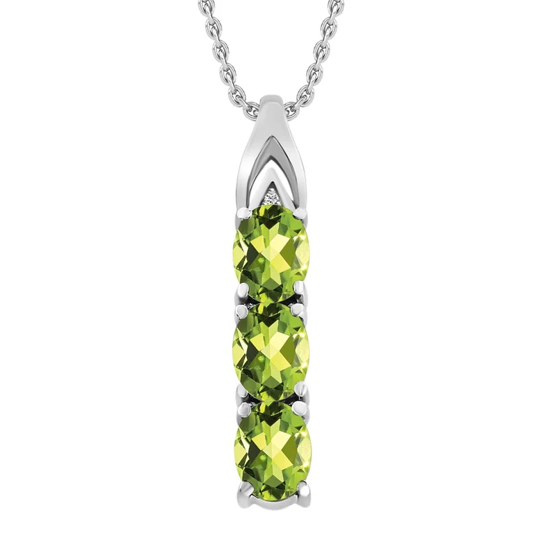 Peridot Schmuckset Edelstahl ca. 7.30 ct