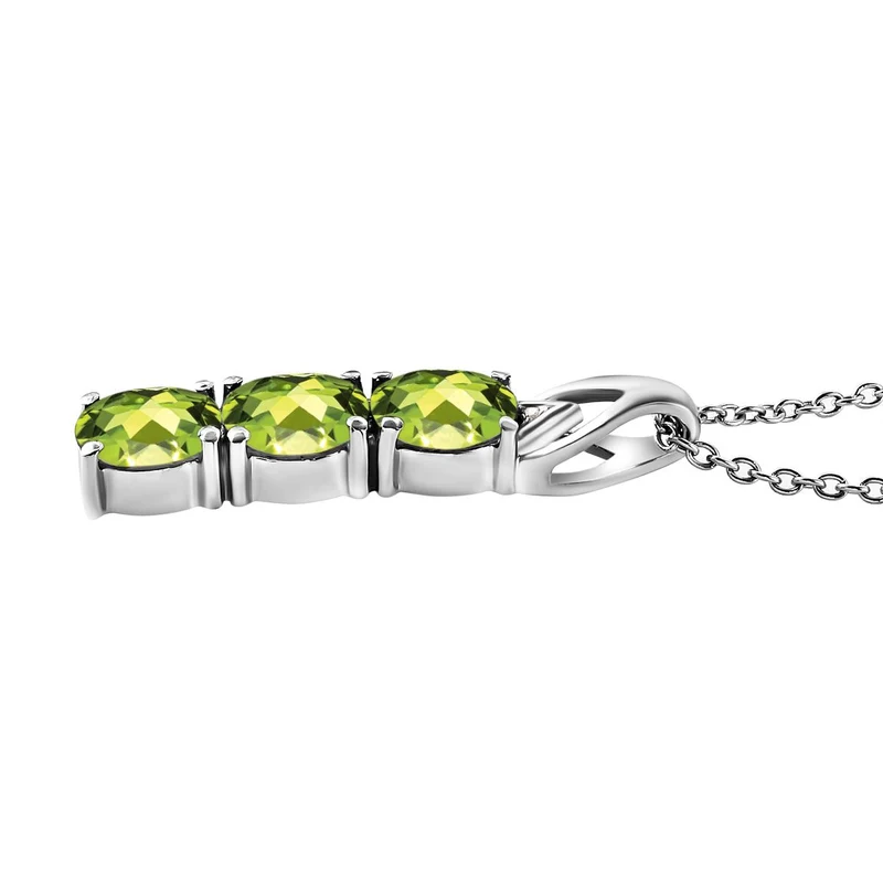 Peridot Schmuckset Edelstahl ca. 7.30 ct