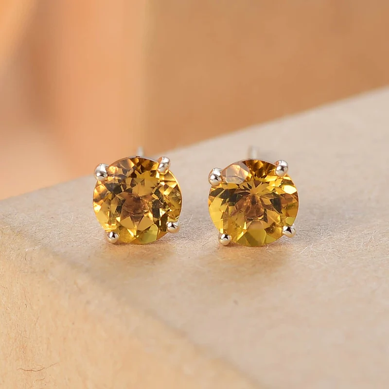 AAA Heliodor Ohrringe 417 Gold ca. 1,60 ct.