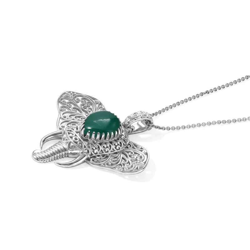 EVER TRUE AA Verde Onyx Anhänger mit Kette, ca. 50 cm ca. 9.84 ct