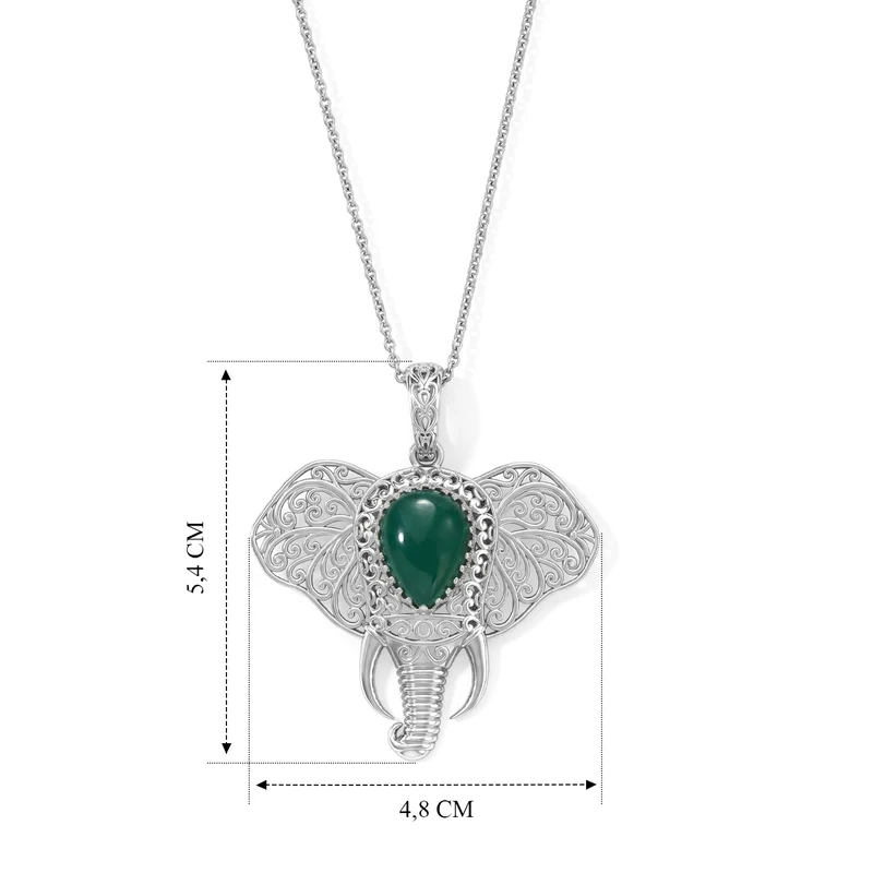EVER TRUE AA Verde Onyx Anhänger mit Kette, ca. 50 cm ca. 9.84 ct