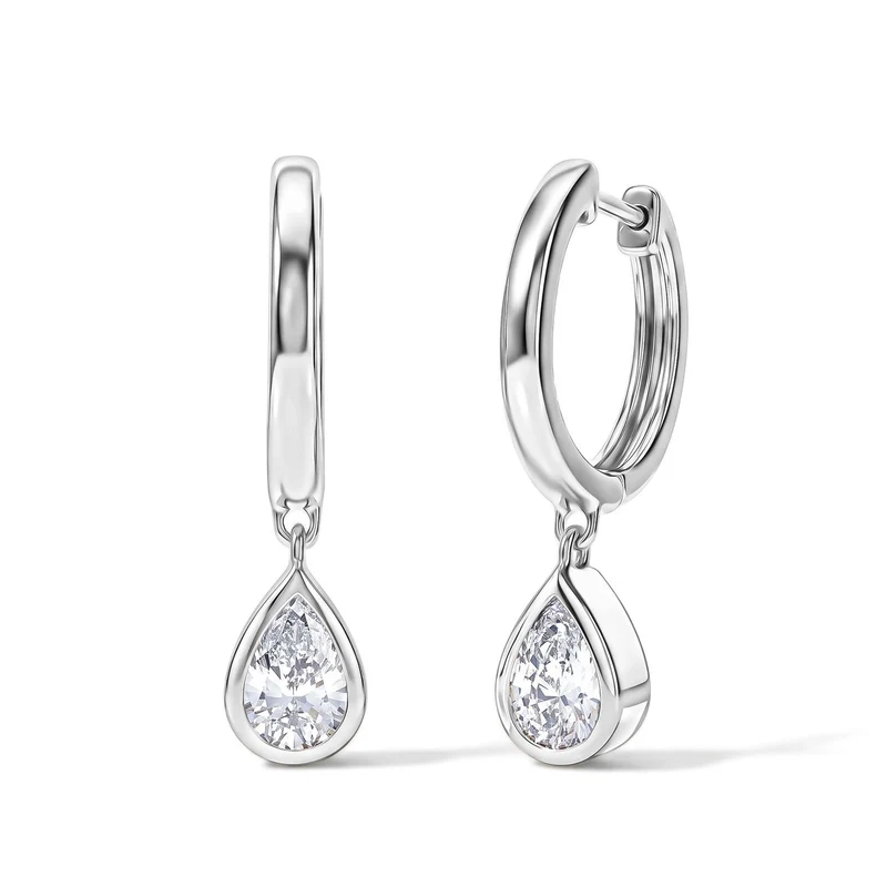 LUXURIANT 1 ct. SGL zertifizierte VS-EF Labor Diamant Ohrringe, 925 Silber rhodiniert