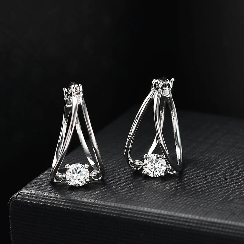 J Francis gefertigt mit SWAROVSKI Zirkonia Ohrringe 925 Silber platiniert