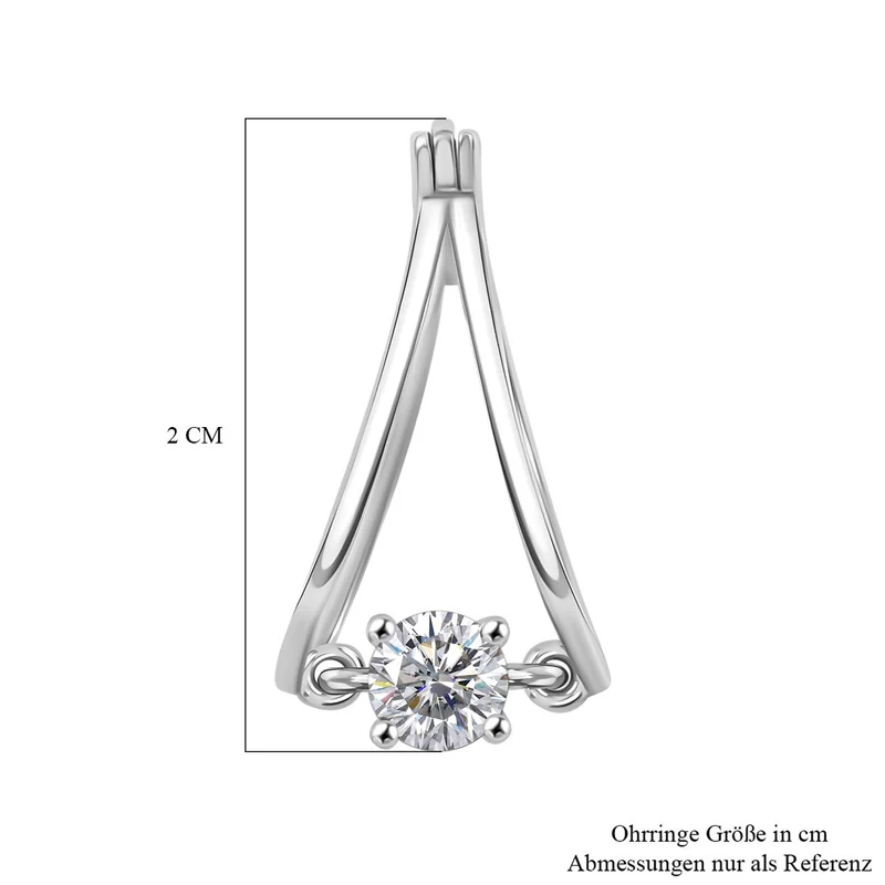 J Francis gefertigt mit SWAROVSKI Zirkonia Ohrringe 925 Silber platiniert